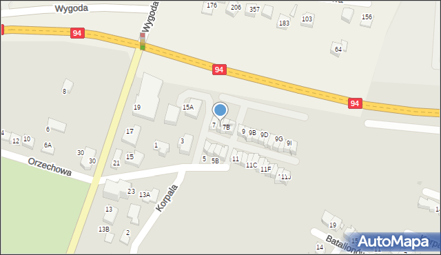 Wieliczka, Korpala Tadeusza, 7A, mapa Wieliczka