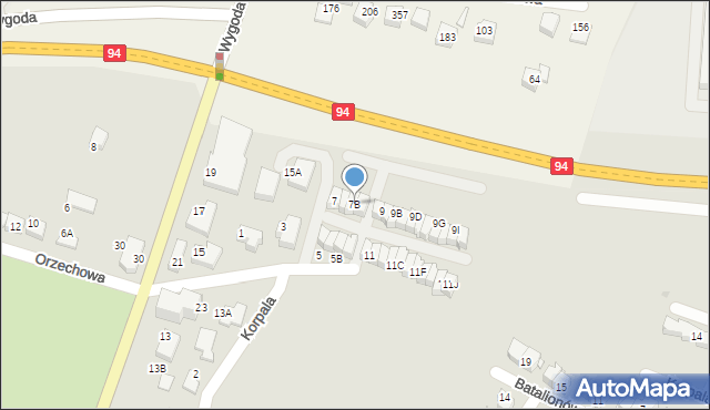 Wieliczka, Korpala Tadeusza, 7B, mapa Wieliczka