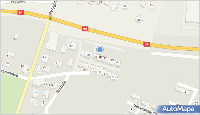 Wieliczka, Korpala Tadeusza, 9B, mapa Wieliczka