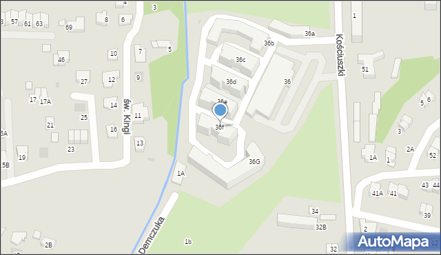 Wieliczka, Kościuszki Tadeusza, gen., 36f, mapa Wieliczka
