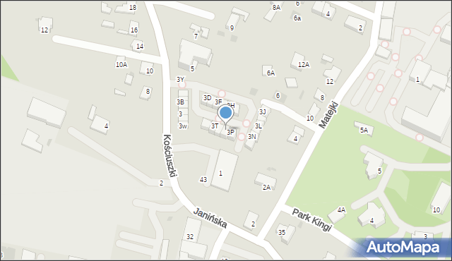 Wieliczka, Kościuszki Tadeusza, gen., 3R, mapa Wieliczka