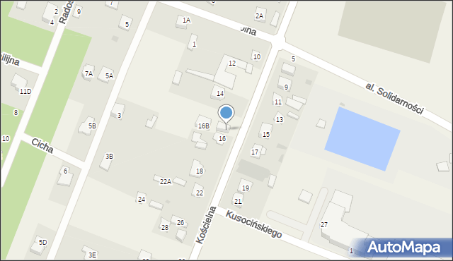Wieliszew, Kościelna, 16A, mapa Wieliszew