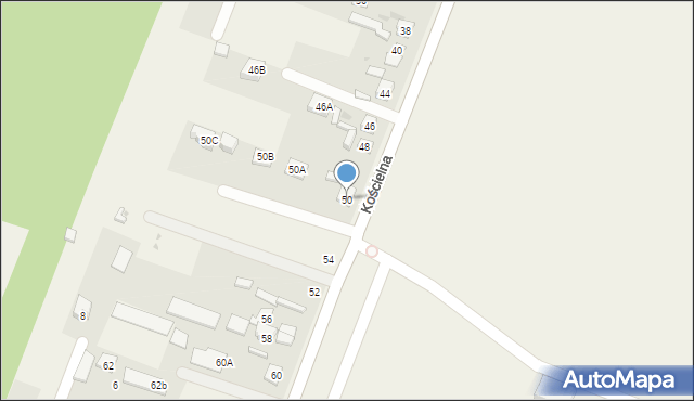 Wieliszew, Kościelna, 50, mapa Wieliszew