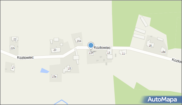 Wielki Komorsk, Kozłowiec, 13A, mapa Wielki Komorsk