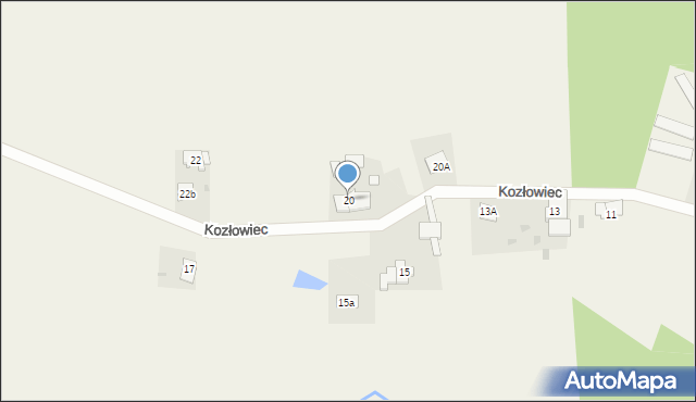 Wielki Komorsk, Kozłowiec, 20, mapa Wielki Komorsk