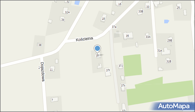 Wielogóra, Kościelna, 37, mapa Wielogóra