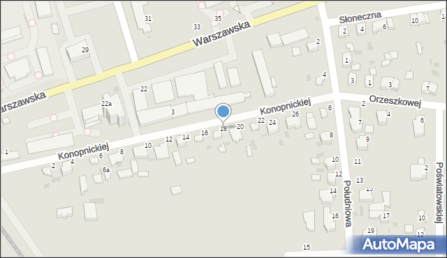 Wieluń, Konopnickiej Marii, 18, mapa Wieluń