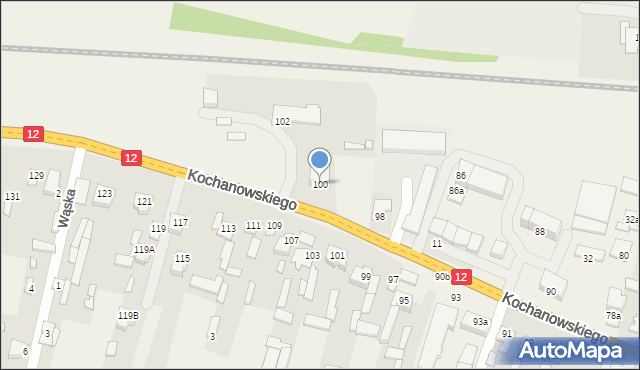 Wieniawa, Kochanowskiego Jana, 100, mapa Wieniawa