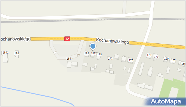 Wieniawa, Kochanowskiego Jana, 181, mapa Wieniawa