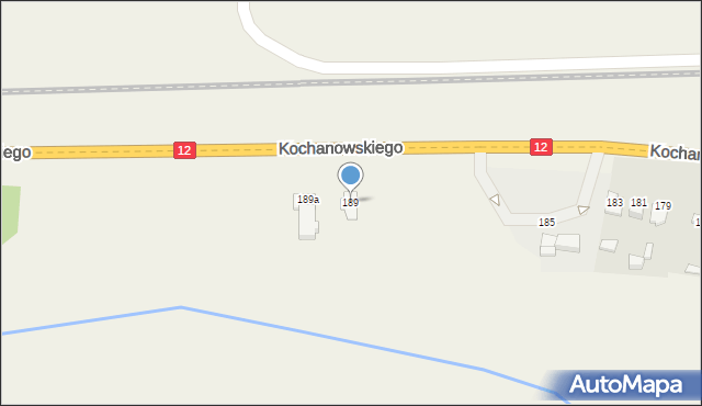 Wieniawa, Kochanowskiego Jana, 189, mapa Wieniawa