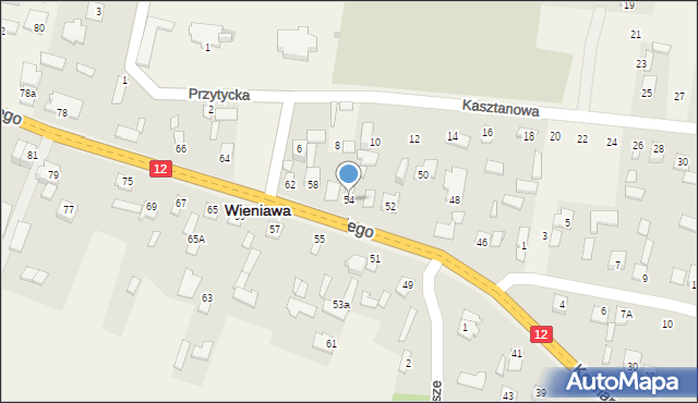 Wieniawa, Kochanowskiego Jana, 54, mapa Wieniawa