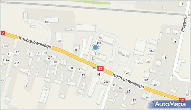 Wieniawa, Kochanowskiego Jana, 90e, mapa Wieniawa