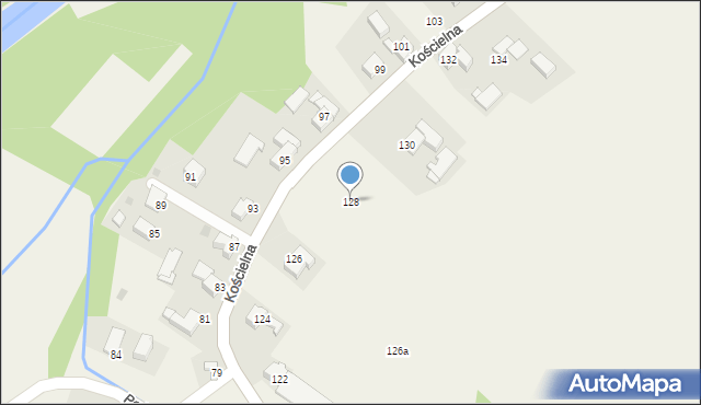 Wieprz, Kościelna, 128, mapa Wieprz