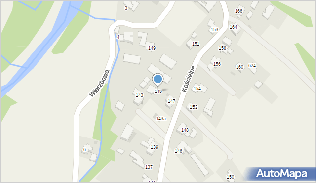Wieprz, Kościelna, 145, mapa Wieprz