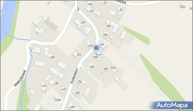 Wieprz, Kościelna, 162, mapa Wieprz