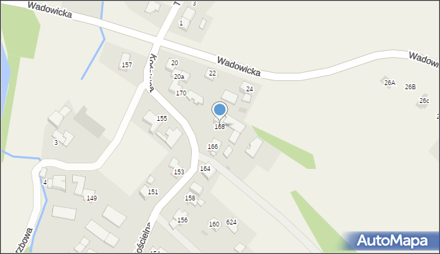 Wieprz, Kościelna, 168, mapa Wieprz