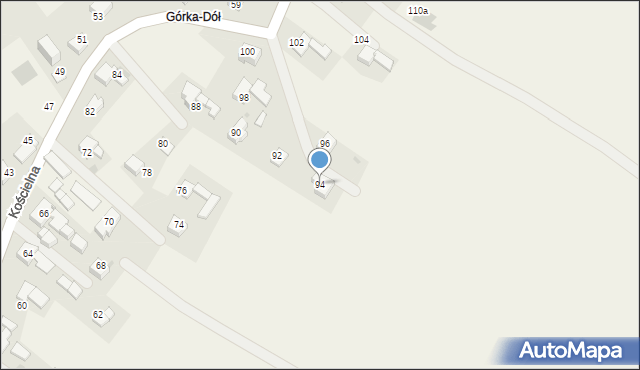 Wieprz, Kościelna, 94, mapa Wieprz