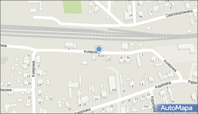 Wieruszów, Kolejowa, 7, mapa Wieruszów