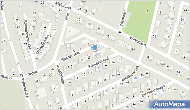 Wieruszów, Konopnickiej Marii, 17, mapa Wieruszów