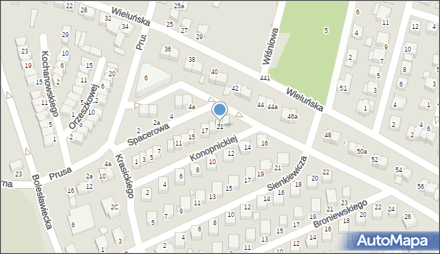 Wieruszów, Konopnickiej Marii, 21, mapa Wieruszów