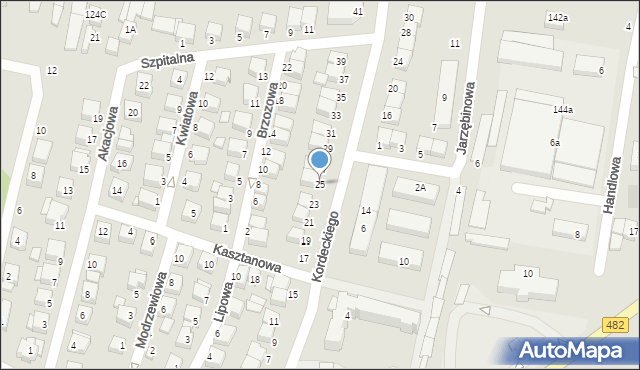 Wieruszów, Kordeckiego Augustyna, ks., 25, mapa Wieruszów