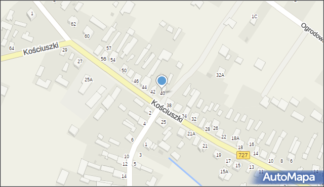 Wierzbica, Kościuszki Tadeusza, gen., 40, mapa Wierzbica