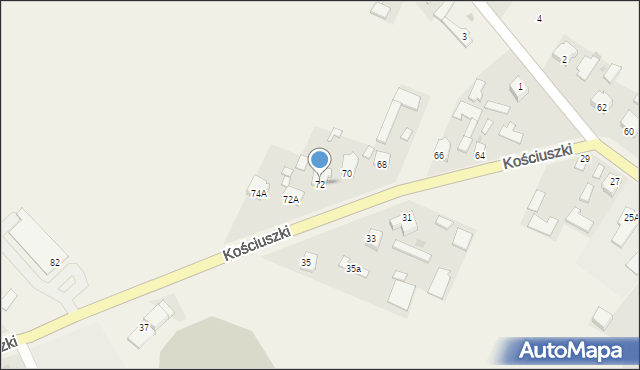 Wierzbica, Kościuszki Tadeusza, gen., 72, mapa Wierzbica