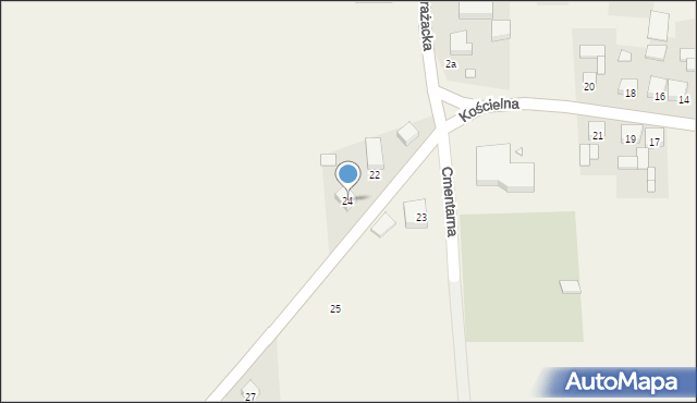 Wierzbno, Kościelna, 24, mapa Wierzbno