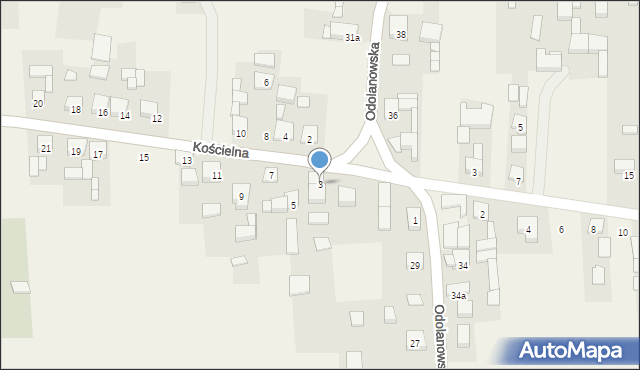 Wierzbno, Kościelna, 3, mapa Wierzbno
