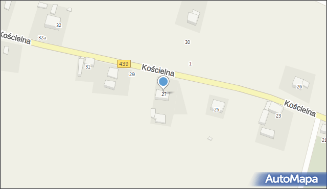 Wierzchowice, Kościelna, 27, mapa Wierzchowice