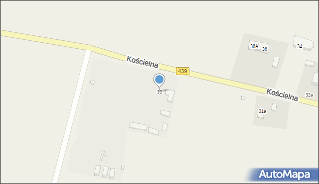 Wierzchowice, Kościelna, 33, mapa Wierzchowice