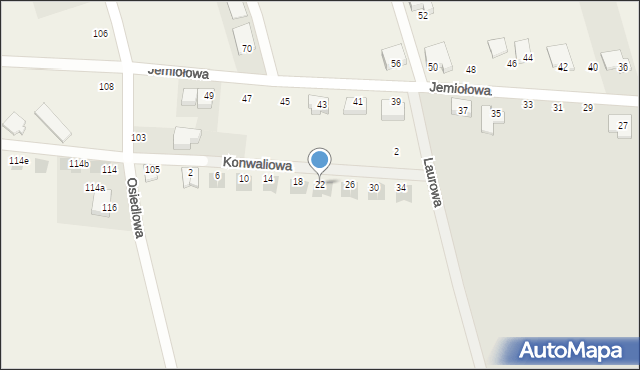 Wierzchowisko, Konwaliowa, 22, mapa Wierzchowisko