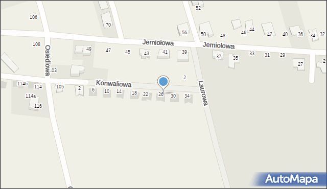 Wierzchowisko, Konwaliowa, 28, mapa Wierzchowisko