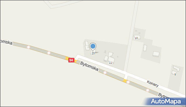 Wieszowa, Konary, 13, mapa Wieszowa
