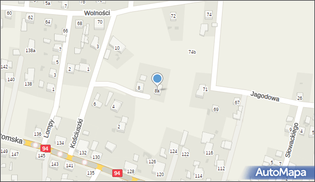 Wieszowa, Kościuszki Tadeusza, gen., 8a, mapa Wieszowa