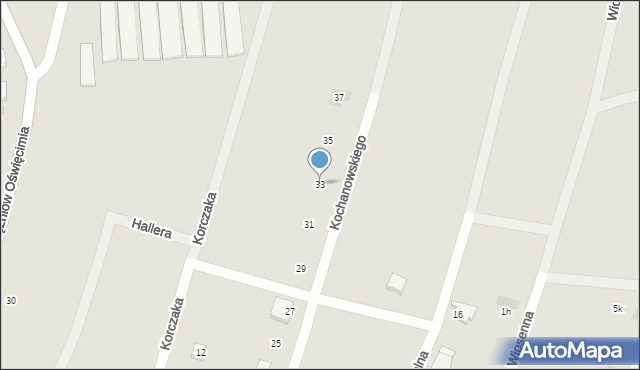Wilamowice, Kochanowskiego Jana, 33, mapa Wilamowice
