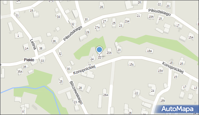 Wilamowice, Konopnickiej Marii, 22, mapa Wilamowice
