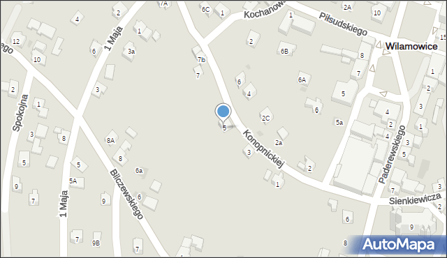 Wilamowice, Konopnickiej Marii, 5, mapa Wilamowice