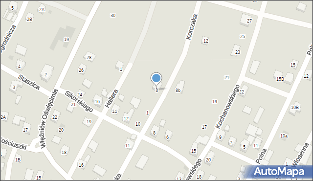 Wilamowice, Korczaka Janusza, 3, mapa Wilamowice