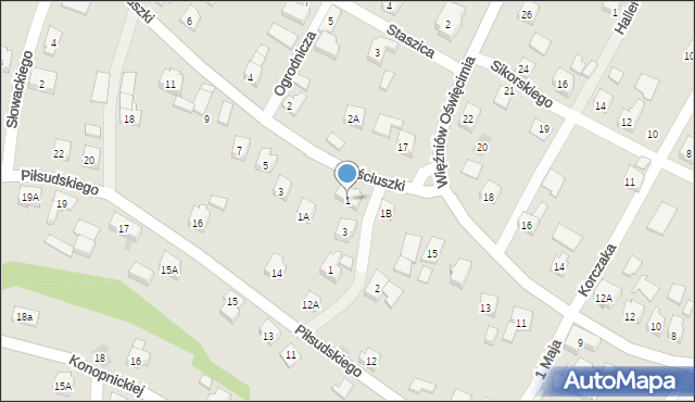 Wilamowice, Kościuszki Tadeusza, gen., 1, mapa Wilamowice