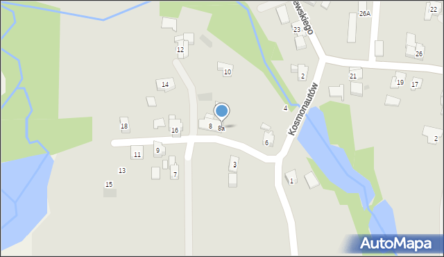 Wilamowice, Kosmonautów, 8a, mapa Wilamowice