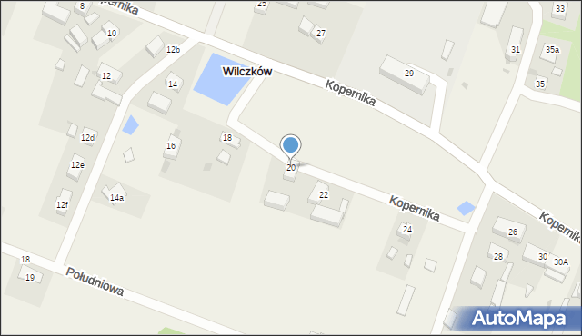 Wilczków, Kopernika Mikołaja, 20, mapa Wilczków