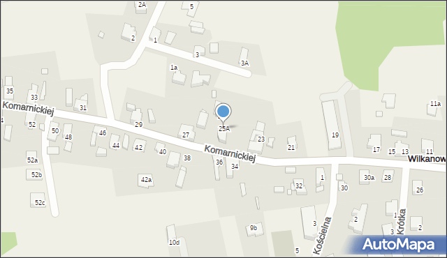 Wilkanowo, Komarnickiej Wandy, 25A, mapa Wilkanowo