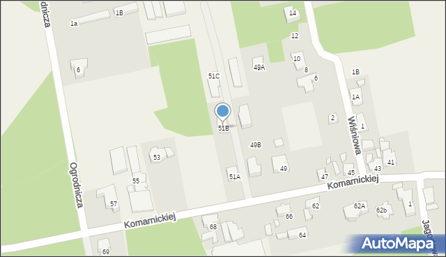 Wilkanowo, Komarnickiej Wandy, 51B, mapa Wilkanowo