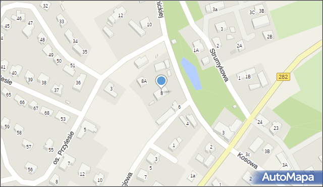 Wilkanowo, Komarnickiej Wandy, 8, mapa Wilkanowo