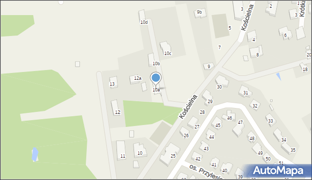 Wilkanowo, Kościelna, 10a, mapa Wilkanowo