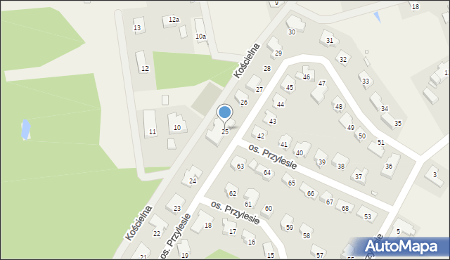 Wilkanowo, Kościelna, 25, mapa Wilkanowo