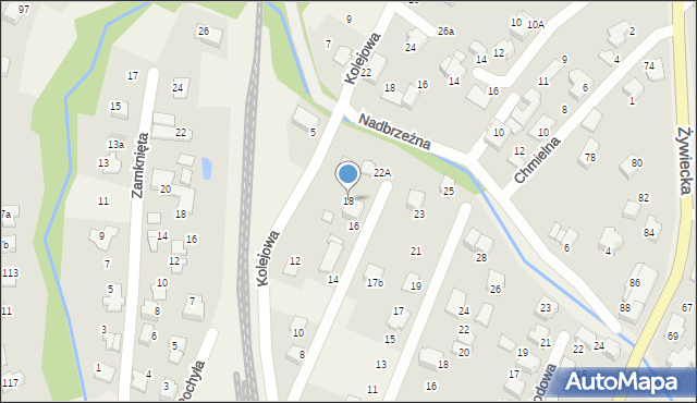 Wilkowice, Kolejowa, 18, mapa Wilkowice