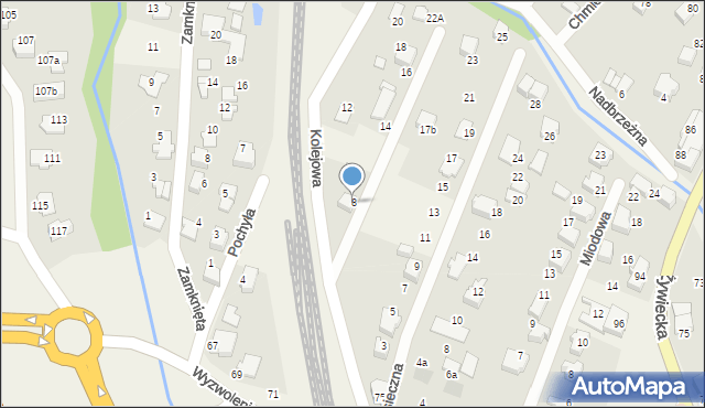 Wilkowice, Kolejowa, 8, mapa Wilkowice