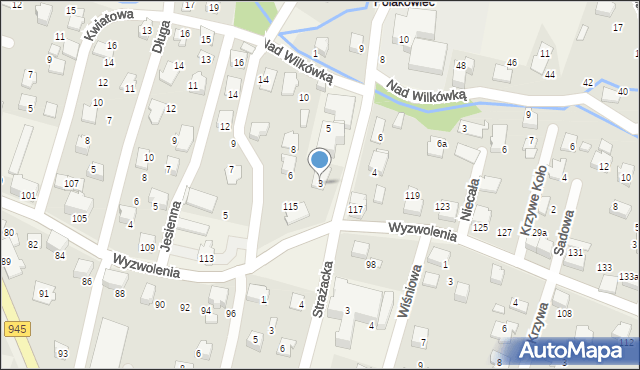Wilkowice, Kościelna, 3, mapa Wilkowice